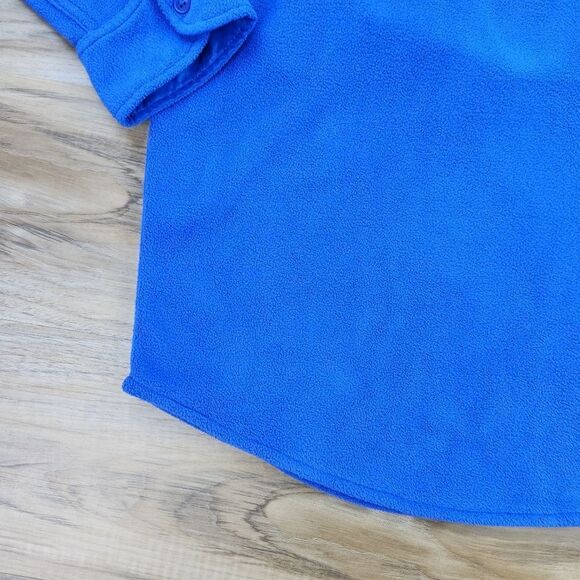 🔹️Chaps Blue Buttoned Front Micro Fleece Long Sleeve Shirt Mens Size 2X - Picture 8 of 10
